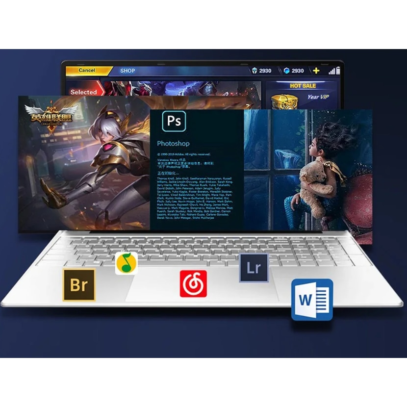 Laptop 15.6" cu procesor Intel N5095, 32GB RAM DDR4, 1TB SSD, 1920*1080 IPS, Windows 11, Tastatura Iluminata, Intel® UHD Graphics, 5000mAh, Negru