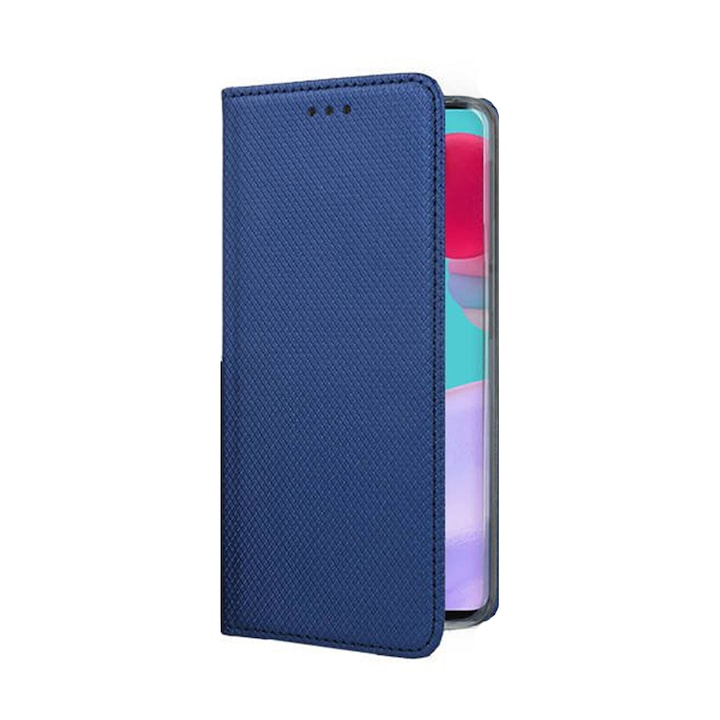 Husa carte compatibila cu Motorola Moto G84, Comando Book, Inchidere magnetica, Buzunar interior pentru card, Flip stand, Protectie completa si practica, Albastru