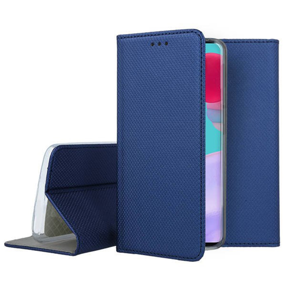 Husa carte compatibila cu Motorola Moto G84, Comando Book, Inchidere magnetica, Buzunar interior pentru card, Flip stand, Protectie completa si practica, Albastru