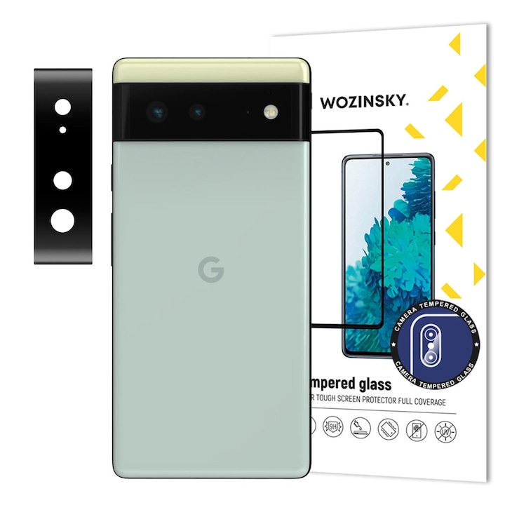 Folie sticla camera foto WOZINSKY Full Cover compatibila cu Google Pixel 6 Black
