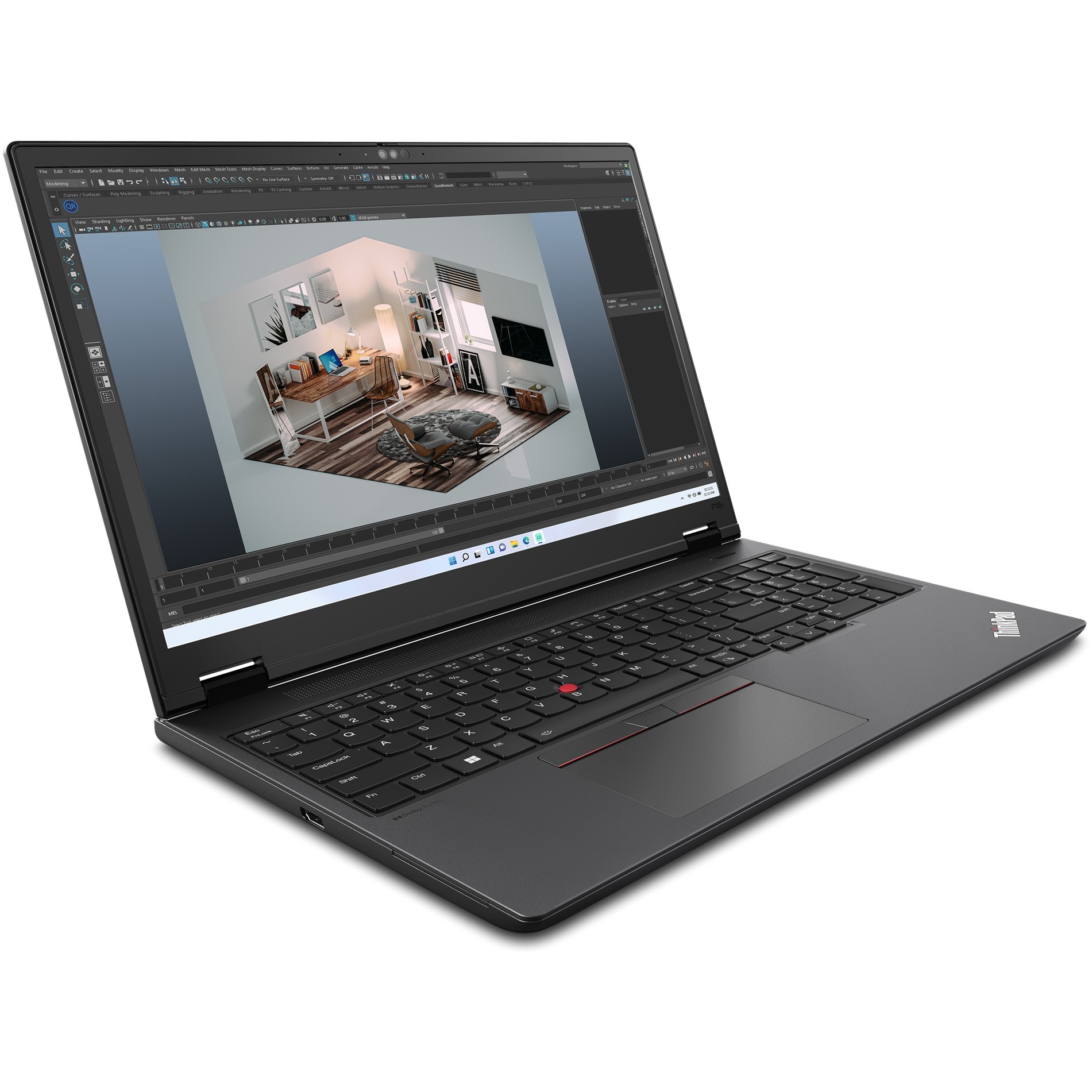 Laptop Lenovo ThinkPad P16v Gen 2 cu procesor Intel® Core™ Ultra 9 185H pana la 5.1GHz, 16" WQUXGA, IPS, 64GB DDR5 RAM, 1TB SSD, NVIDIA® RTX 3000 8GB GDDR6, Windows® 11 Pro, Black, 3-year, Courier or Carry-in