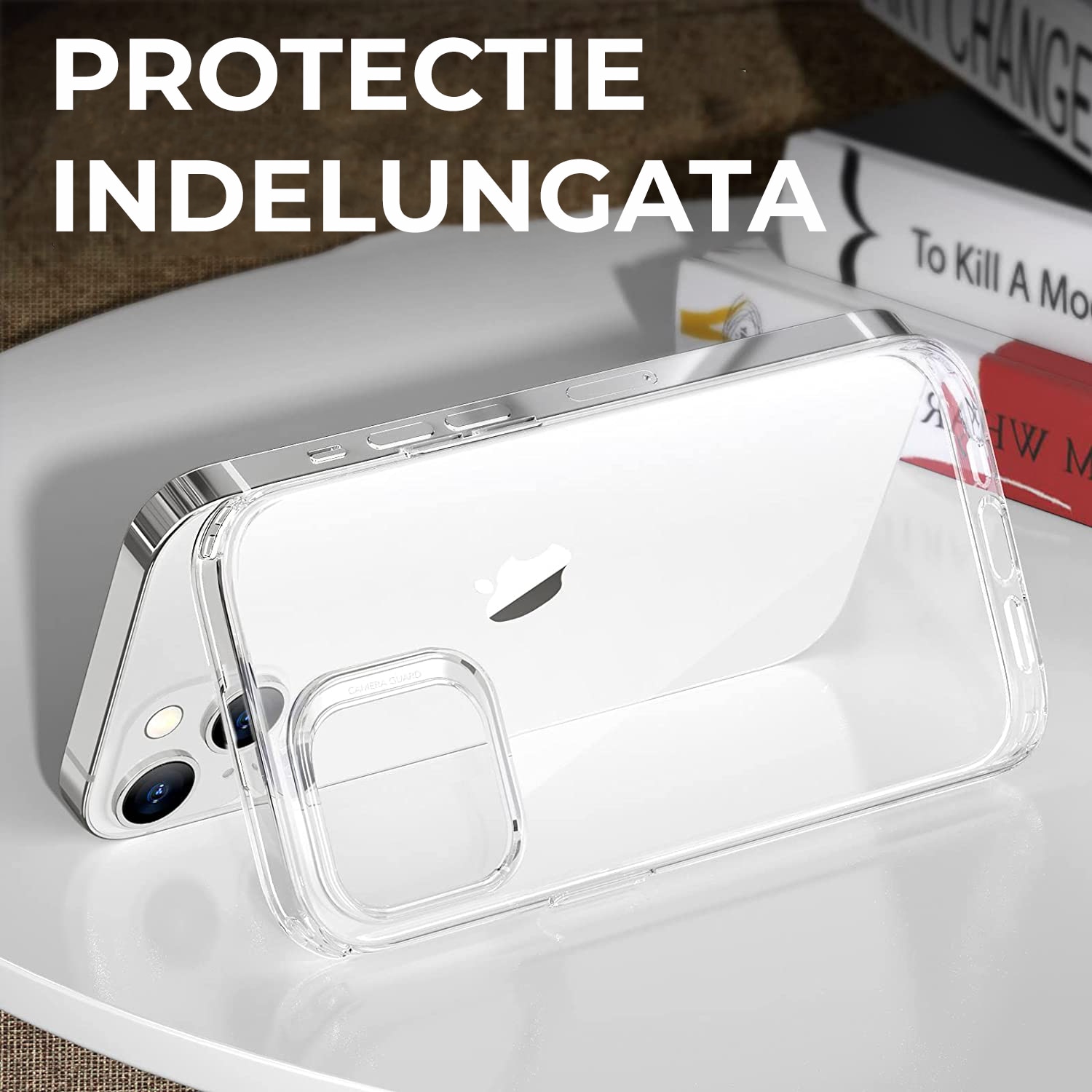 Husa Daden® Transparent Clear pentru iPhone 13, Anti ingalbenire, Antisoc, Transparenta