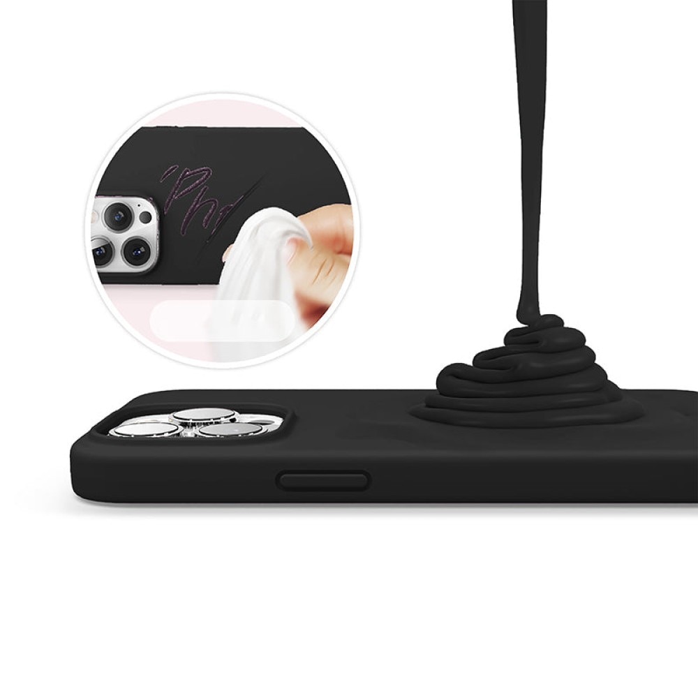 Husa CASEY STUDIOS™ pentru Apple iPhone 13 Pro, Soft Silicone Premium, Microfibra in Interior, Negru, de Protectie, Ultra Slim, pentru Incarcare Wireless, Margini Ridicate pentru Protectia Ecranului si a Camerelor