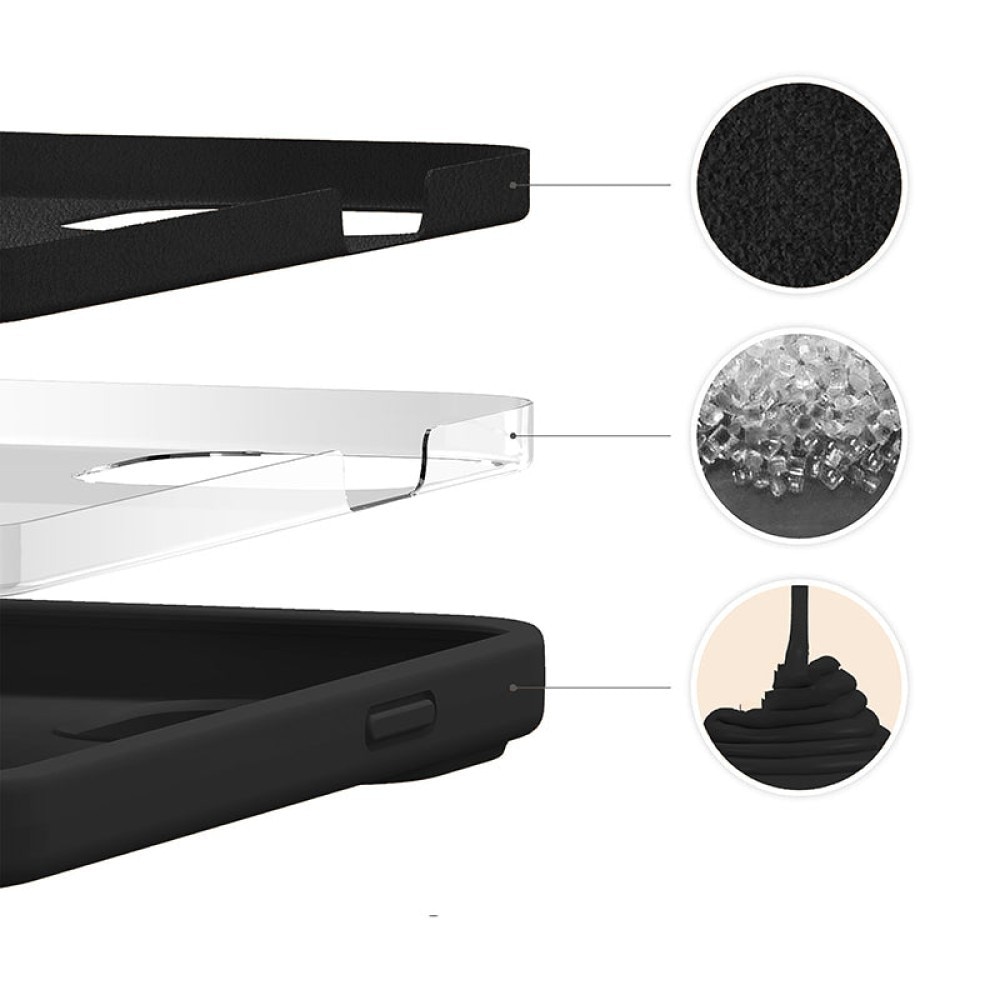 Husa CASEY STUDIOS™ pentru Apple iPhone 13 Pro, Soft Silicone Premium, Microfibra in Interior, Negru, de Protectie, Ultra Slim, pentru Incarcare Wireless, Margini Ridicate pentru Protectia Ecranului si a Camerelor
