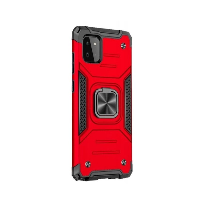 Husa Premium Ring Armor Wozinsky Pentru Samsung Galaxy A22 4g, Antishock Cu Ring Metalic Pe Spate - Rosu