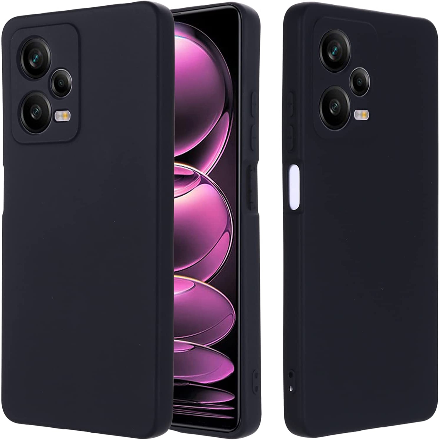 Husa Daden® Soft Silicone compatibila cu XIAOMI Redmi Note 12 Pro 5G, Interior microfibra, Protectie sporita, Camera Protection, Negru