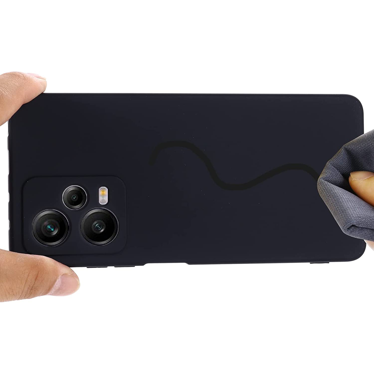 Husa Daden® Soft Silicone compatibila cu XIAOMI Redmi Note 12 Pro 5G, Interior microfibra, Protectie sporita, Camera Protection, Negru