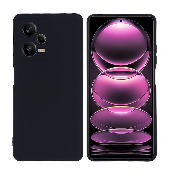 Husa Daden® Soft Silicone compatibila cu XIAOMI Redmi Note 12 Pro 5G, Interior microfibra, Protectie sporita, Camera Protection, Negru