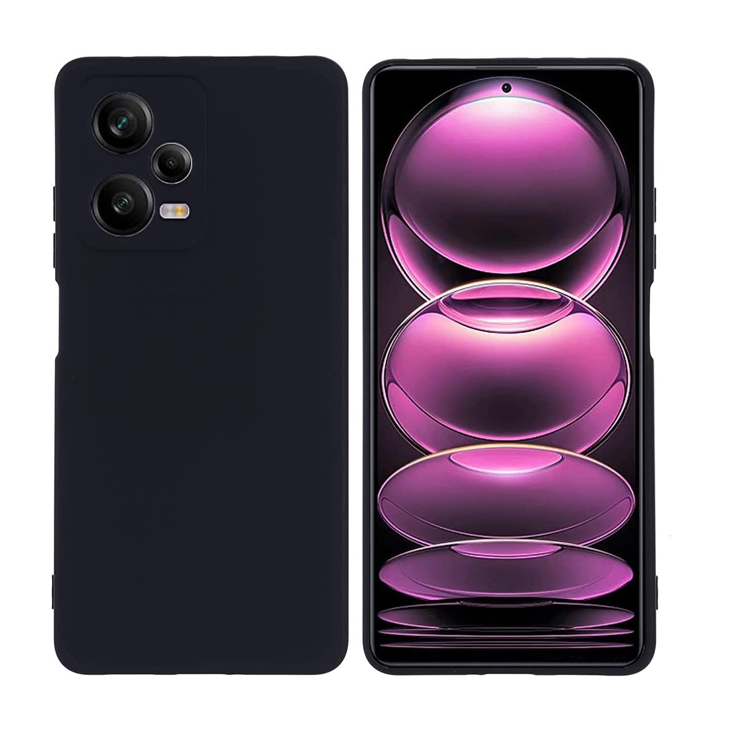 Husa Daden® Soft Silicone compatibila cu XIAOMI Redmi Note 12 Pro 5G, Interior microfibra, Protectie sporita, Camera Protection, Negru