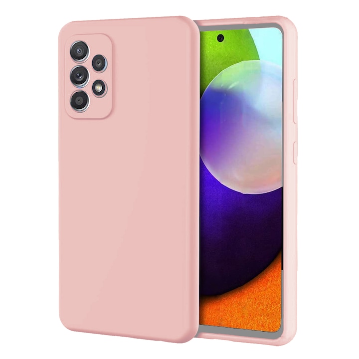 Husa telefon, Silicon, Compatibil cu Samsung Galaxy A52/A52 5G/A52s 5G, Roz