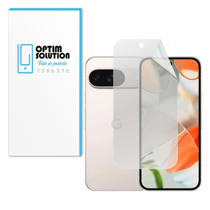 Folie Hydrogel Regenerabil Matte pentru Google Pixel 9, OPTIM SOLUTION, High Sensitivity, Textura Mata, UHD Clarity, NoReflexion, Shock Absorption, Flexible Hydro-Crystal, Elite Class Protection, Transparenta