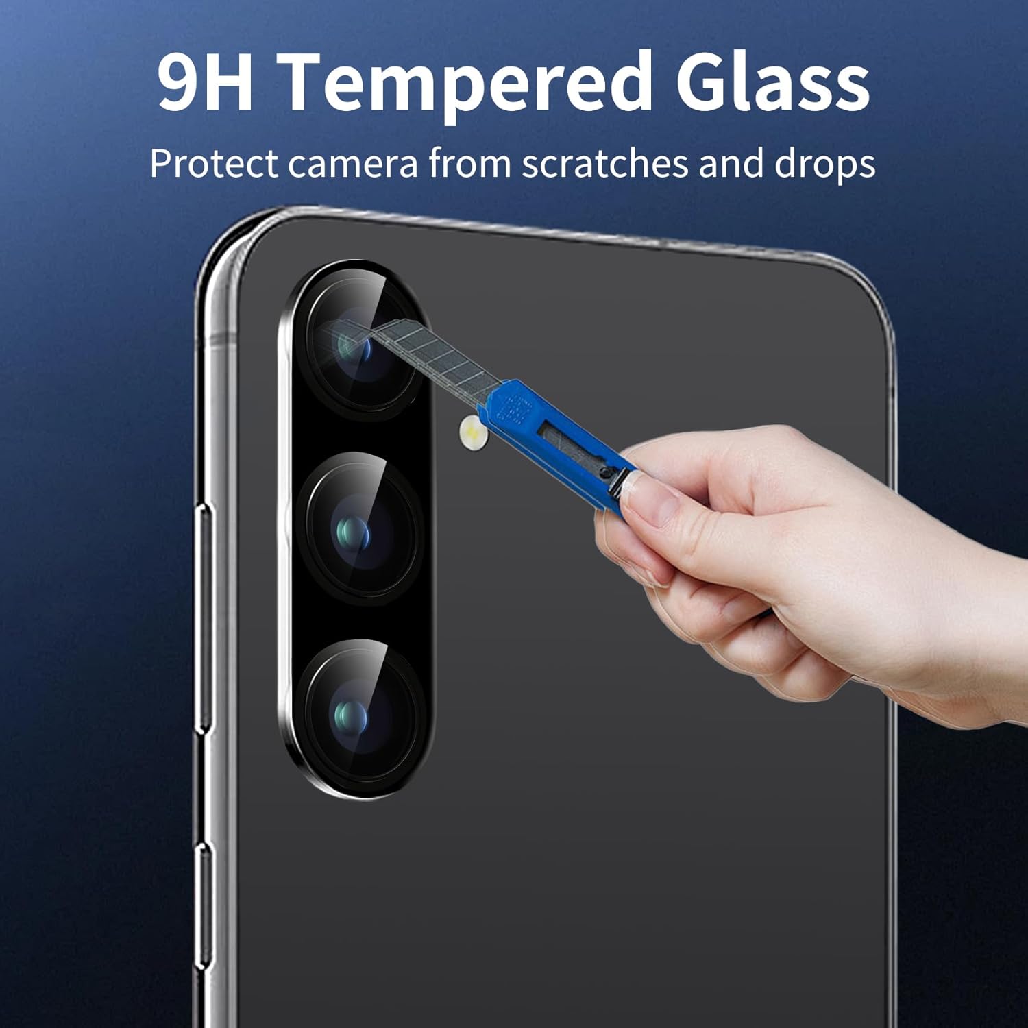 Folie protectie camera din sticla securizata, MDUG, compatibila cu Samsung Galaxy S24, 9H, Negru