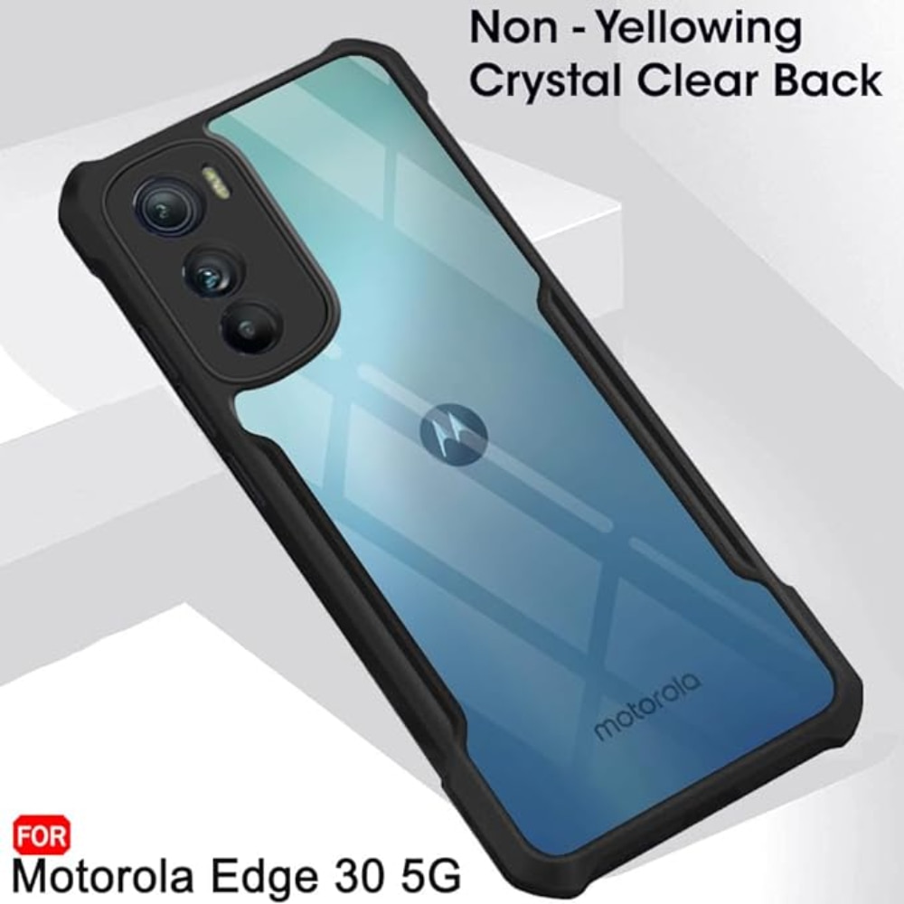 Husa Compatibil cu Telefon de Protectie Hybrid Armor GEO, Compatibila cu Motorola Edge 30 5G, Negru/ Transparent