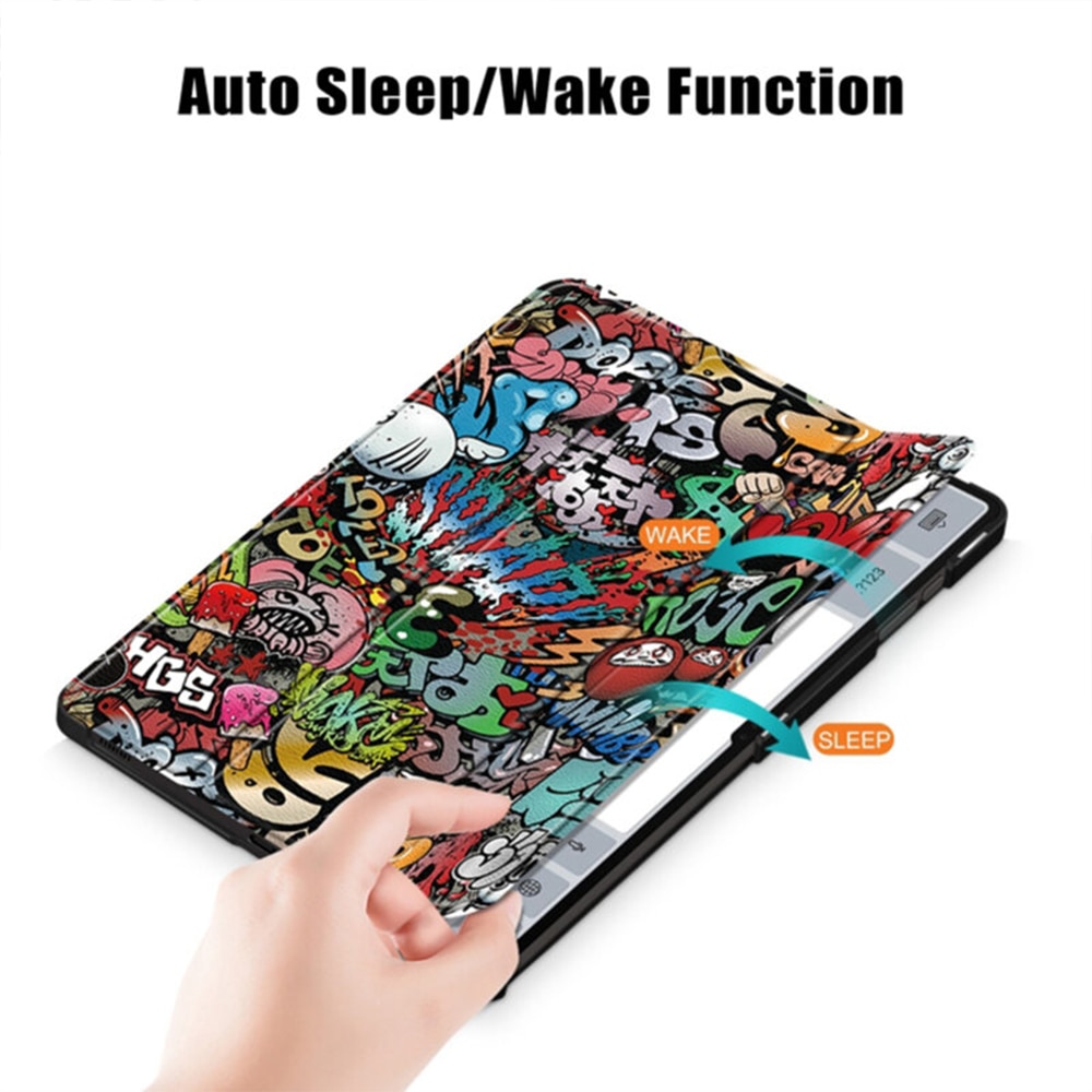 Husa Tableta din piele PU pentru Samsung Galaxy Tab S9 11.0 Inch, Protectie Completa 360, Interior Catifea, Functie de Stand, Display Protejat, Smart Cover, Colturi Anti-Soc, Multicolor