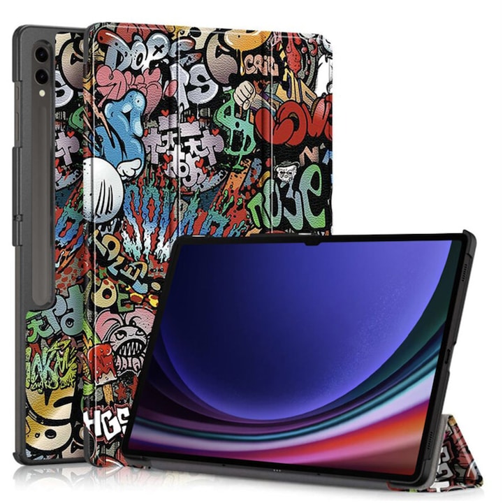 Husa Tableta din piele PU pentru Samsung Galaxy Tab S9 11.0 Inch, Protectie Completa 360, Interior Catifea, Functie de Stand, Display Protejat, Smart Cover, Colturi Anti-Soc, Multicolor