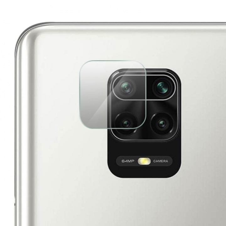 Folie protectie camera, Sticla, Compatibila cu Xiaomi Redmi Note 9s/Note 9 Pro/Max, Transparent