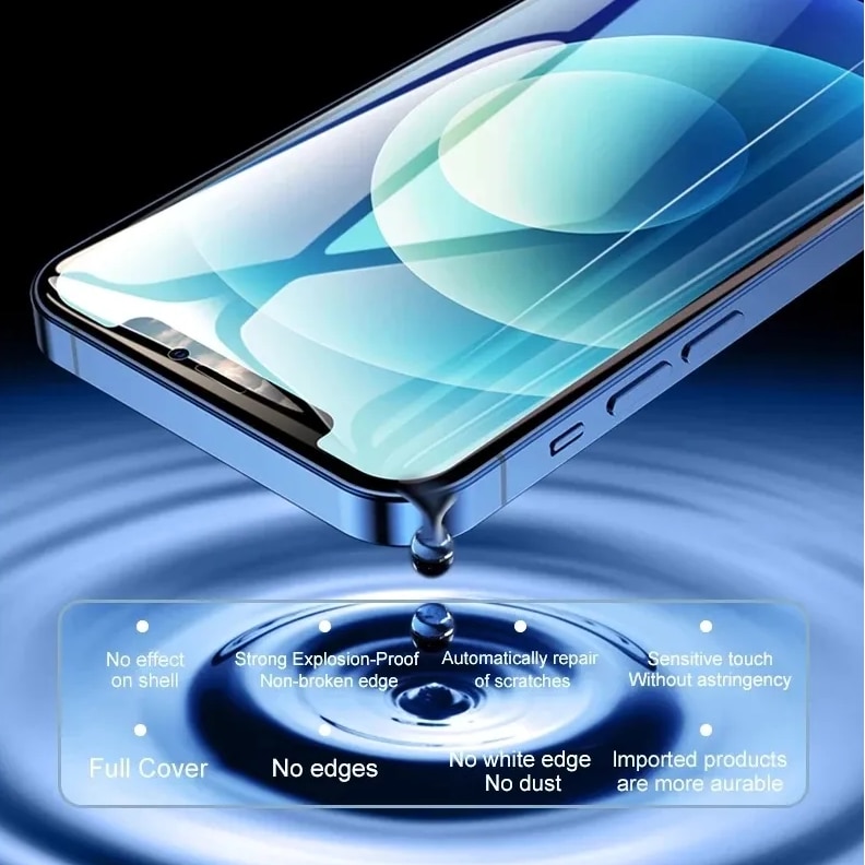 Folie Display pentru Apple iPhone 14, protectie Premium Infinity Enterprise pentru ecran telefon Fata din Hydrogel Regenerabil, Flexibil, lipire Completa, Silicon, Set complet pentru Instalare usoara