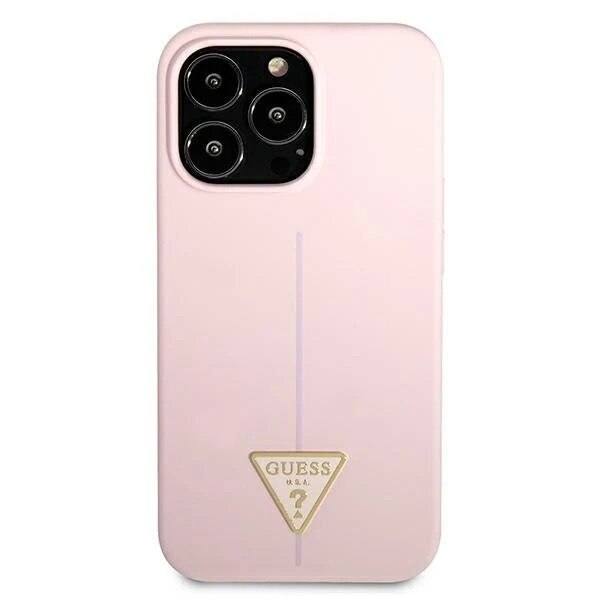 Husa Guess GUHCP13LSLTGU compatibila cu iPhone 13 Pro, Silicone Triangle Logo, Mov