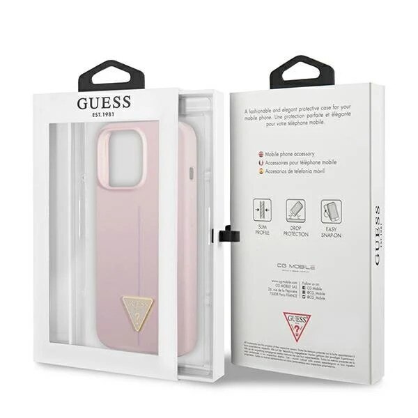 Husa Guess GUHCP13LSLTGU compatibila cu iPhone 13 Pro, Silicone Triangle Logo, Mov