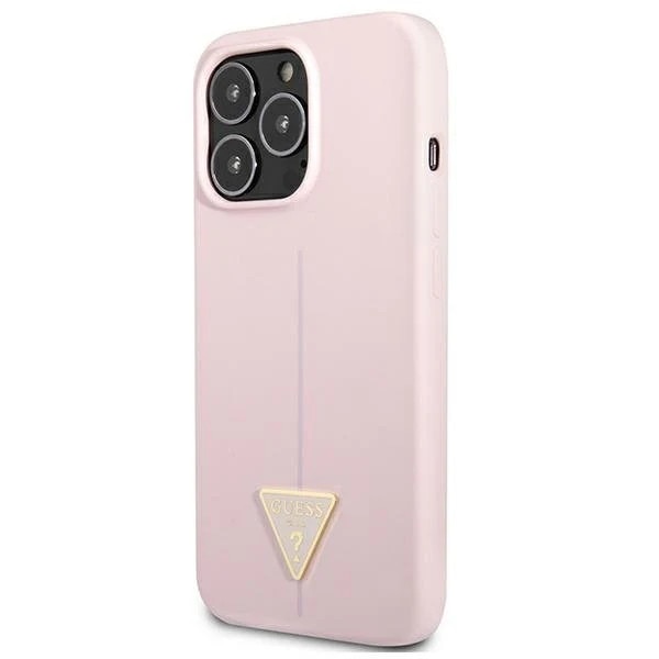 Husa Guess GUHCP13LSLTGU compatibila cu iPhone 13 Pro, Silicone Triangle Logo, Mov