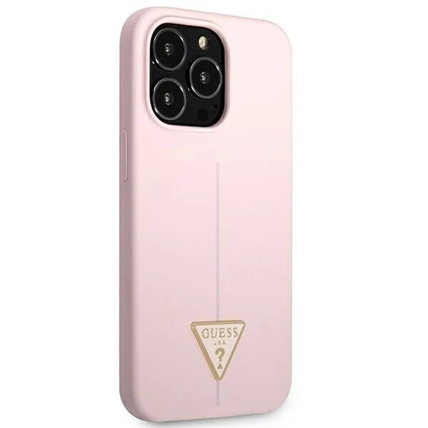 Husa Guess GUHCP13LSLTGU compatibila cu iPhone 13 Pro, Silicone Triangle Logo, Mov