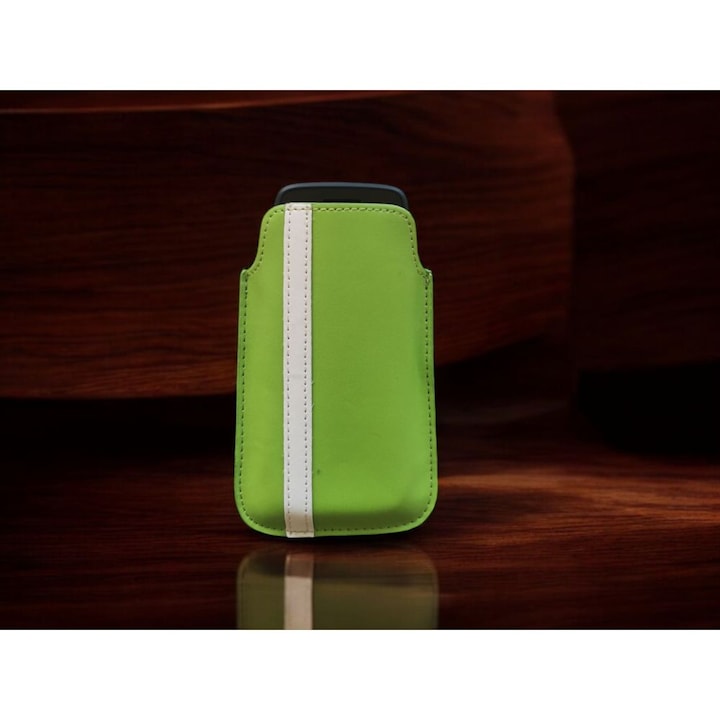 Husa G-Tech Tip Saculet Compatibila cu Nokia 225 4G(2020), piele ecologica, Verde Aprins