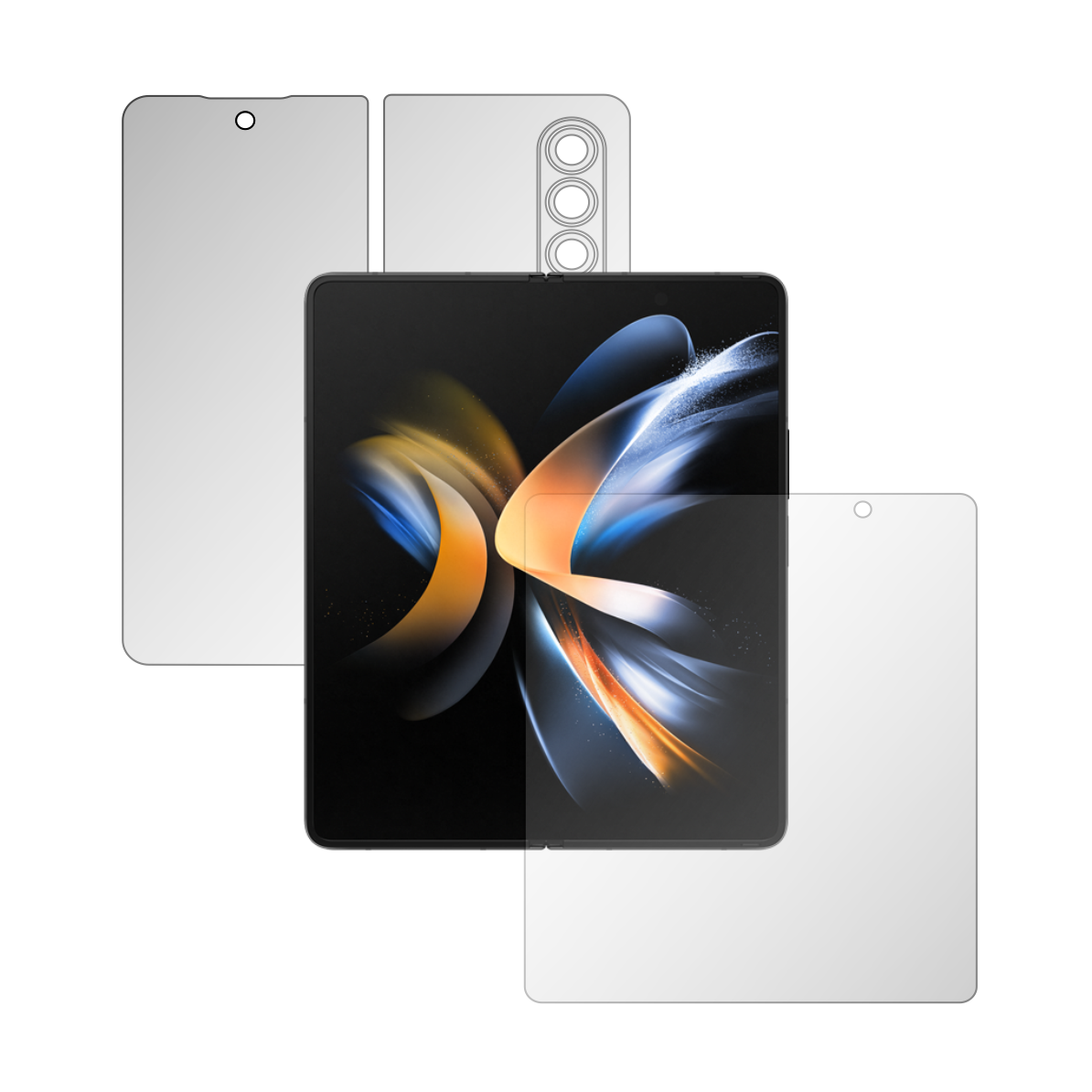 Folie Full Body iSkinz pentru Samsung Galaxy Z Fold4 - Invisible Skinz HD, Simple Cut, Protectie Siliconica Ultra-Clear pentru Ecran si Carcasa Spate, Skin Adeziv Transparent