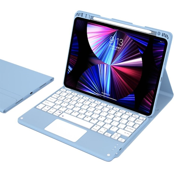 Husa tableta XGSM cu tastatura, slot pentru stilou, TouchPad, pentru iPad 10.2 2021/2020/2019 / Air 10.5 2019