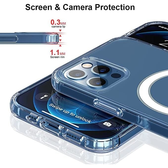 Husa pentru iPhone 12 ZAFIT®, cu incarcare Magsafe, Silicon, Transparent