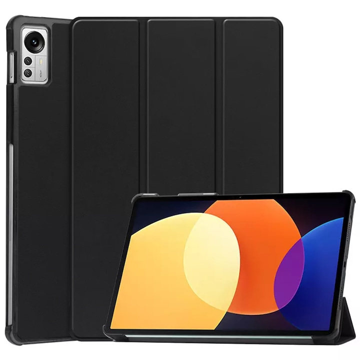 Husa Compatibila cu Xiaomi Pad 5 Pro 12.4, Tip Carte, Suport Stand, Negru