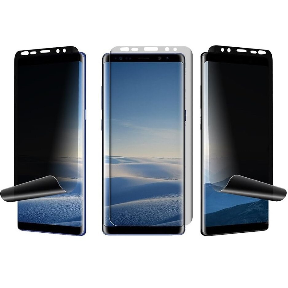 Folie de protectie ecran Privacy Hydrogel din silicon, TPU, compatibila cu Samsung Galaxy Note 9, Perfect fit, acopera tot ecranul, ISAG