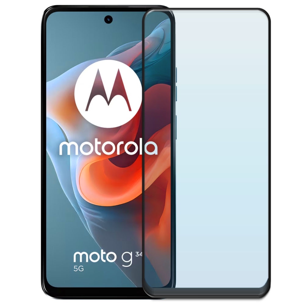 Folie din sticla securizata pentru Motorola Moto G34 5G, HAMSTERBOX Glass Shield, Protectie completa ecran, Full face, Aplicare rapida, Case Friendly, Transparenta
