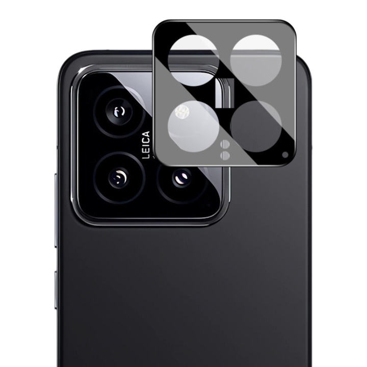 Folie Camera pentru Xiaomi 14, Techsuit Full Camera Glass, Black