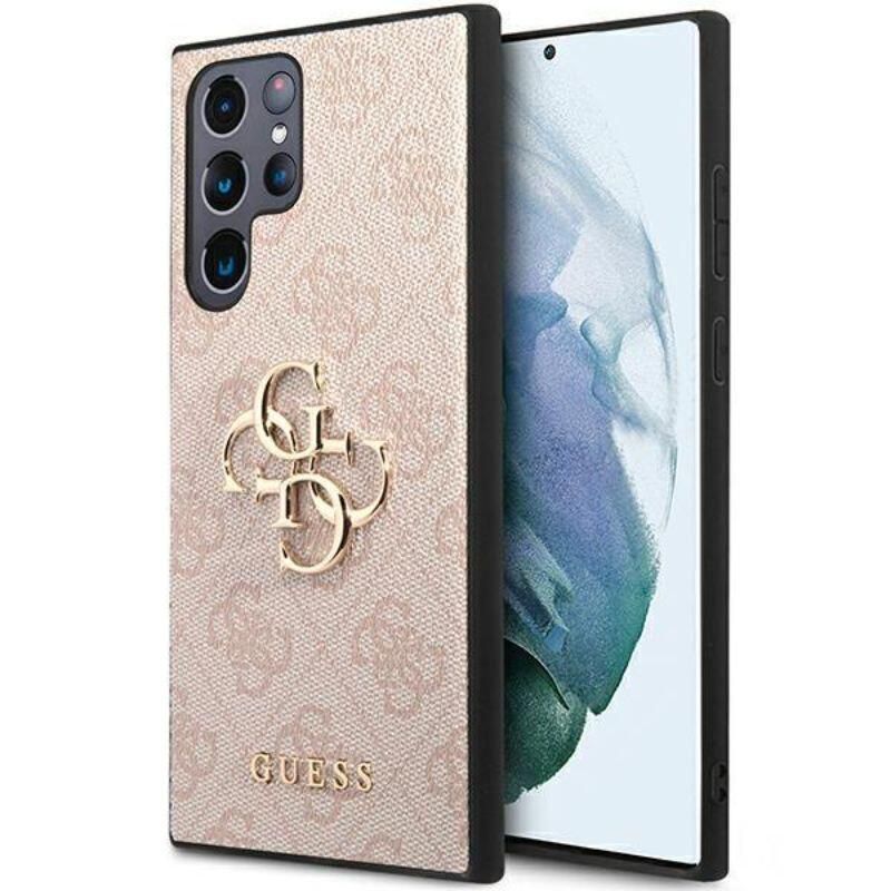 Husa de protectie Guess 4G Metal Logo pentru Samsung Galaxy S23 Ultra, Roz
