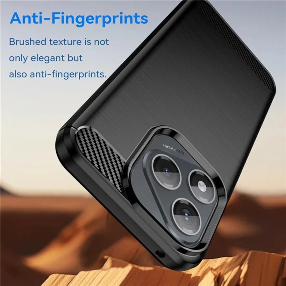Husa pentru Honor 400 Lite, SKYDDAR INNOVATION, Carbon Silicone, din Silicon Premium, Slim, cu textura Fibra Carbon, Negru, set cu sticker