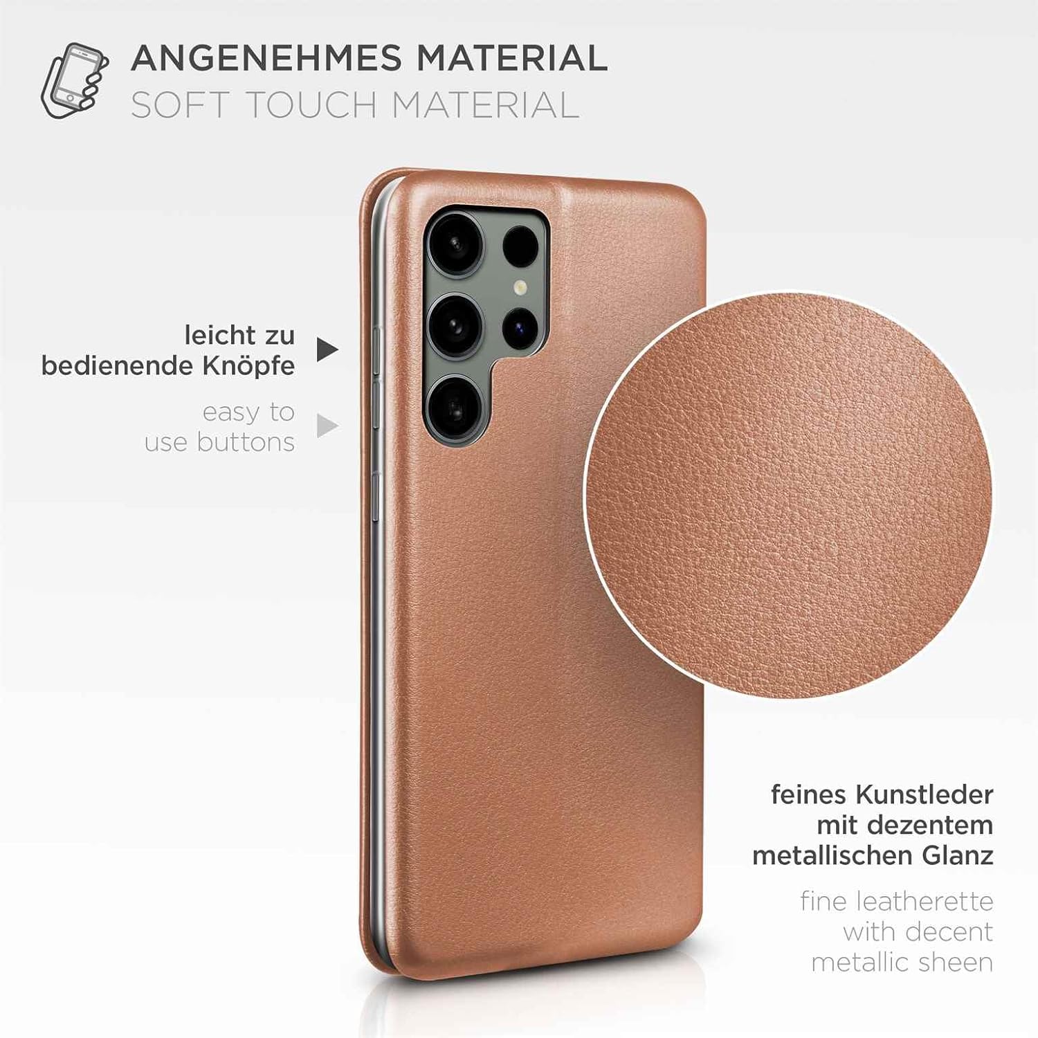 Husa Flip Magnetic compatibila cu, Samsung Galaxy S23 Ultra, Gold