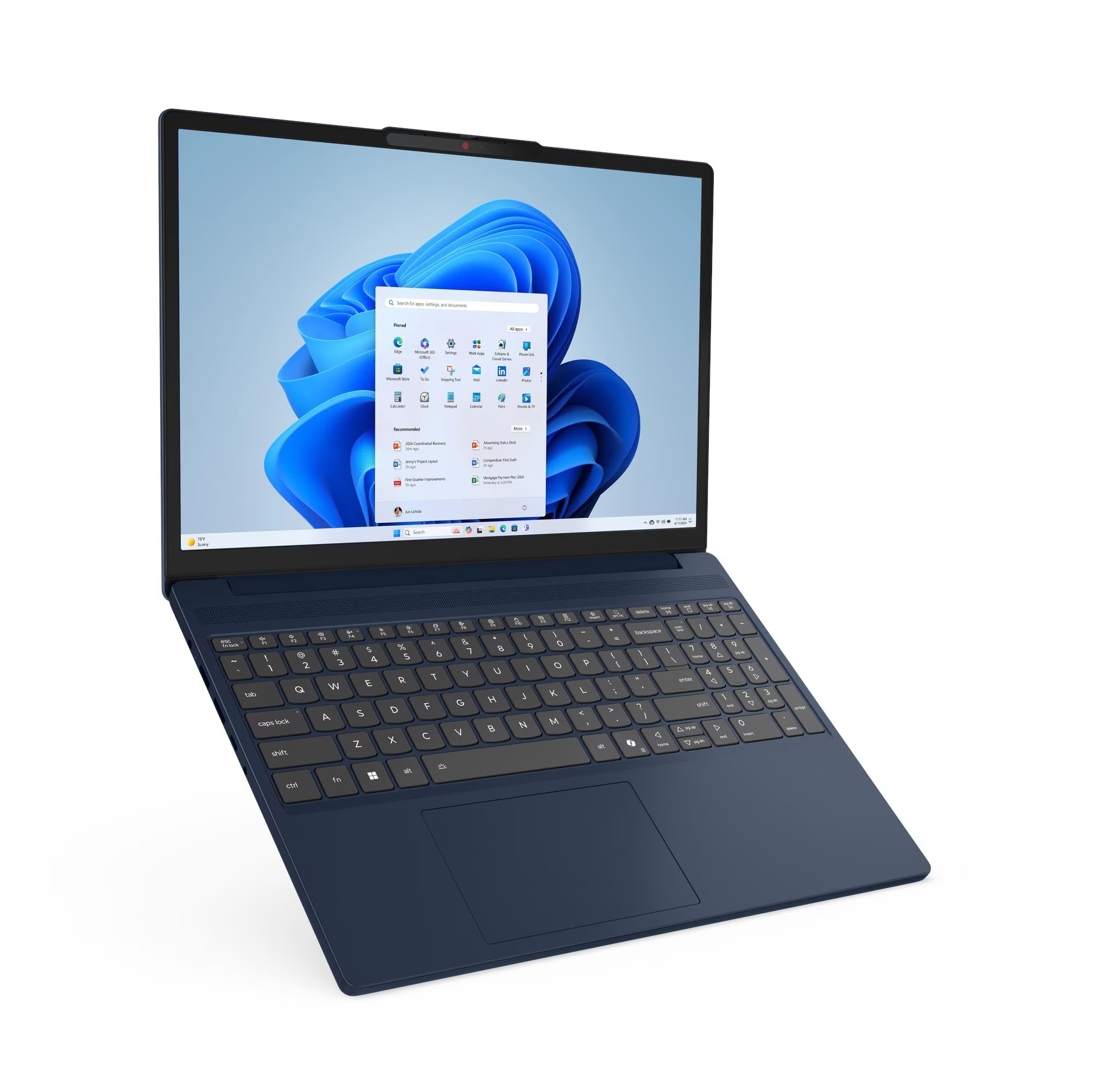 Laptop Lenovo IdeaPad Slim 3 15ARP10, 83K70077BM, 15.3", AMD Ryzen 5 7535HS (6-core), AMD Radeon 660M, 24GB (8GB onboard + 16GB) 4800MHz DDR5, Albastru
