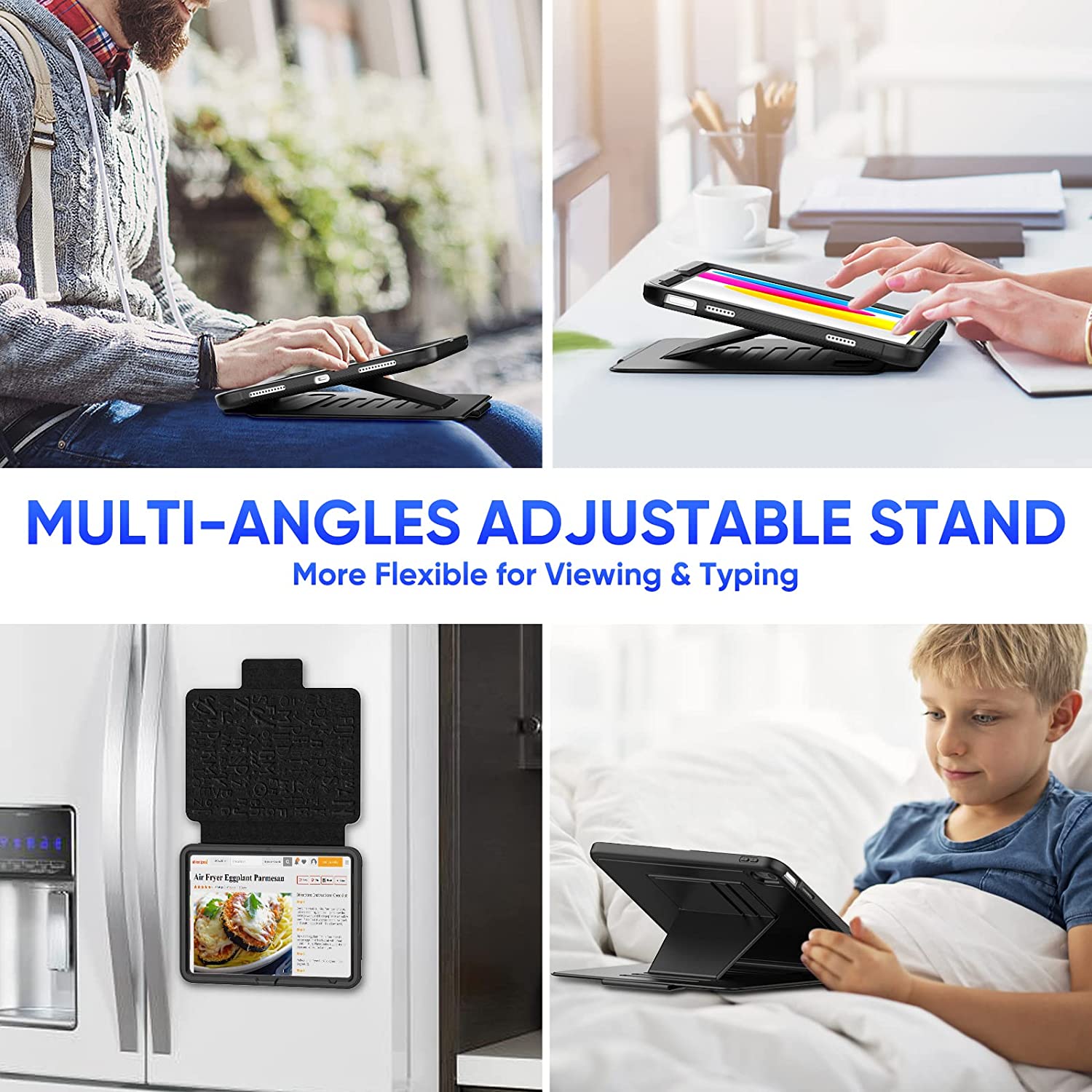 Husa pentru iPad 11 2025 Business 360 protection cu Suport Multi-View Slot pentru Apple Pencil si functie sleep/Wake-up negru