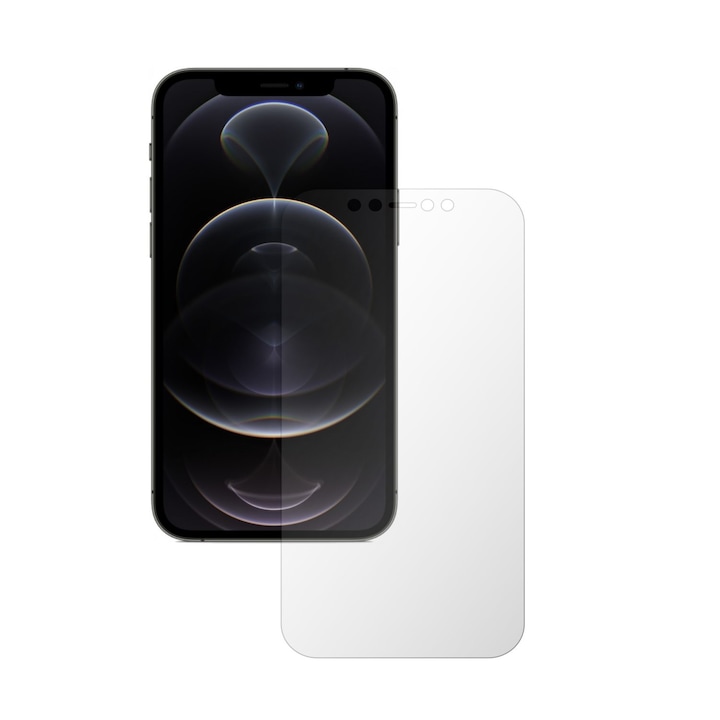 Set 4X Folie Protectie Ecran Folie24, pentru Apple iPhone 12 Pro, 2X Ultra-Clear + 2X Mate, Acoperire Full-Display si Case-Friendly, Adezive, Flexibile cu Auto Regenerare