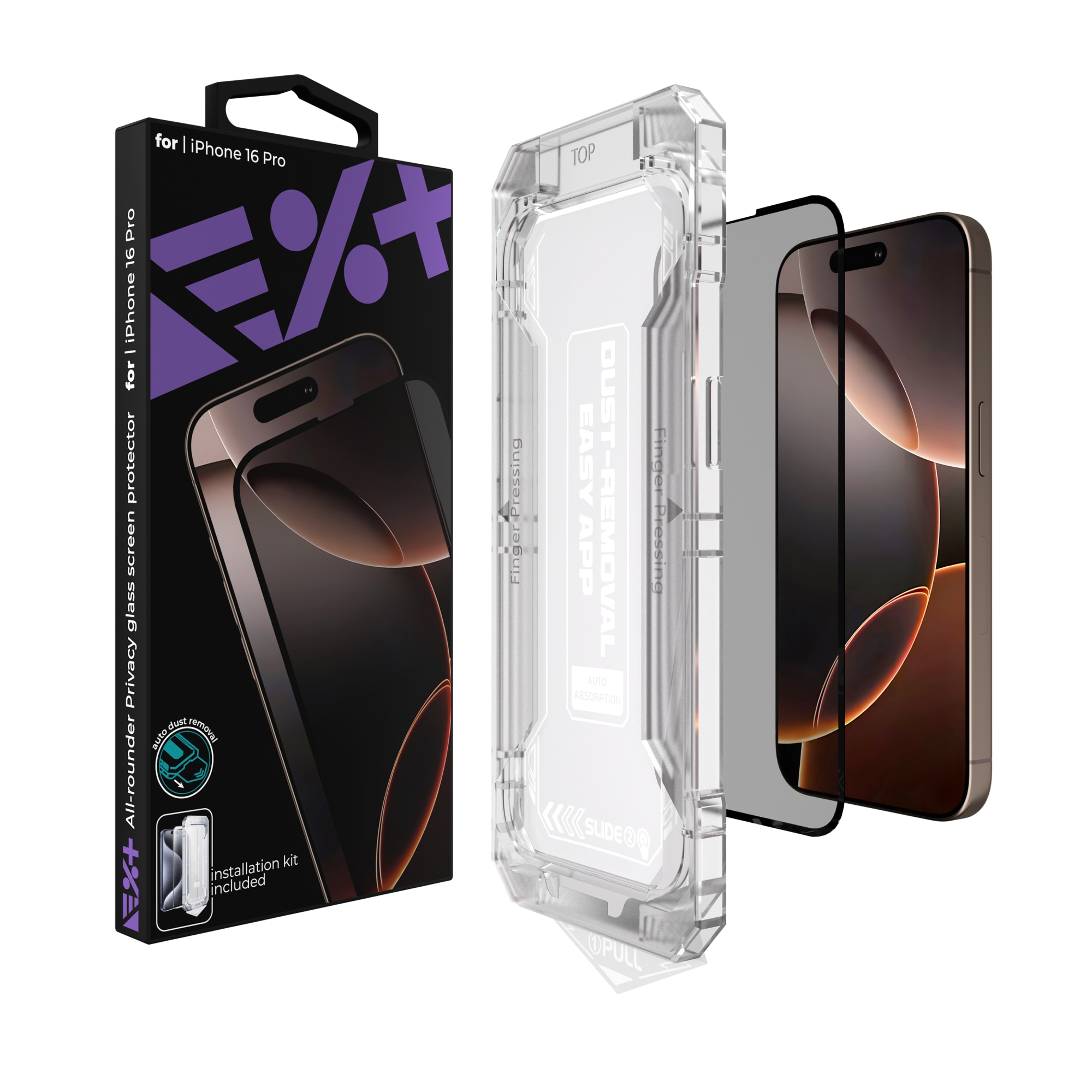 Folie de protectie din sticla Privacy NEXT ONE pentru iPhone 16 Pro