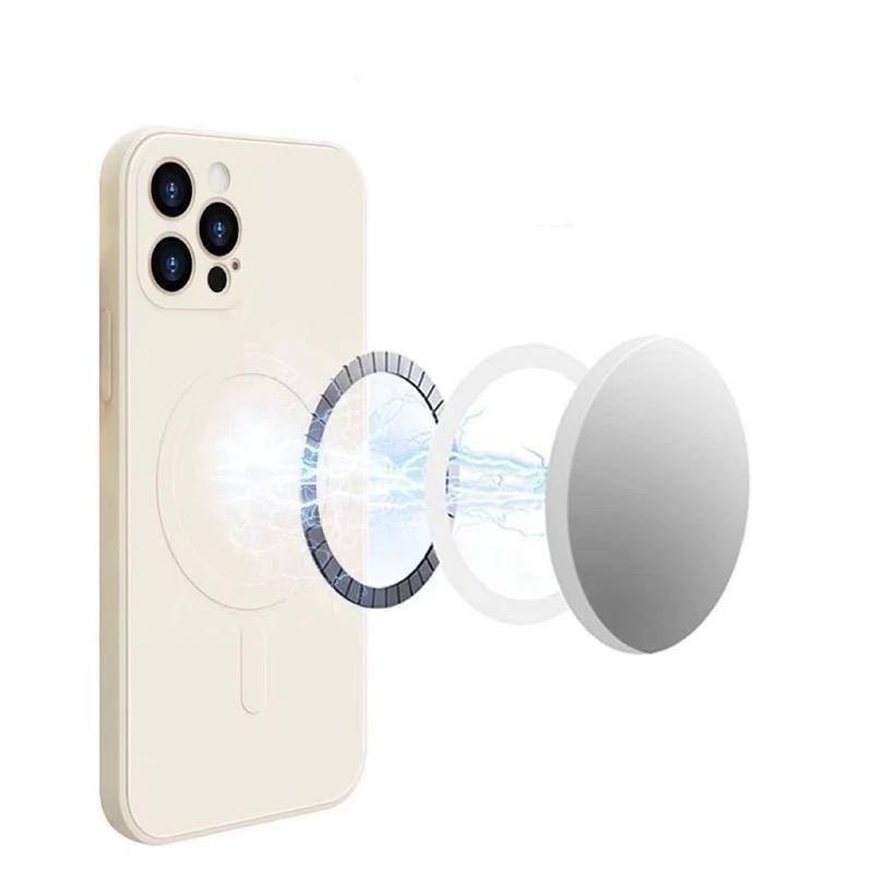Husa de protectie compatibila cu iPhone 12PRO, Premium, silicon TPU si microfibra in interior, incarcare magnetica compatibila MagSafe, anti amprenta, camera ultra safe, crem
