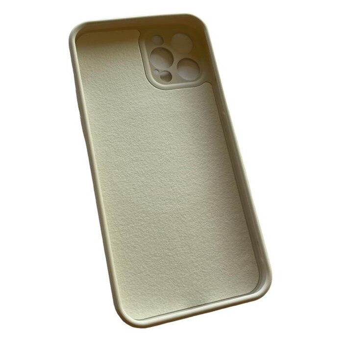 Husa de protectie compatibila cu iPhone 12PRO, Premium, silicon TPU si microfibra in interior, incarcare magnetica compatibila MagSafe, anti amprenta, camera ultra safe, crem