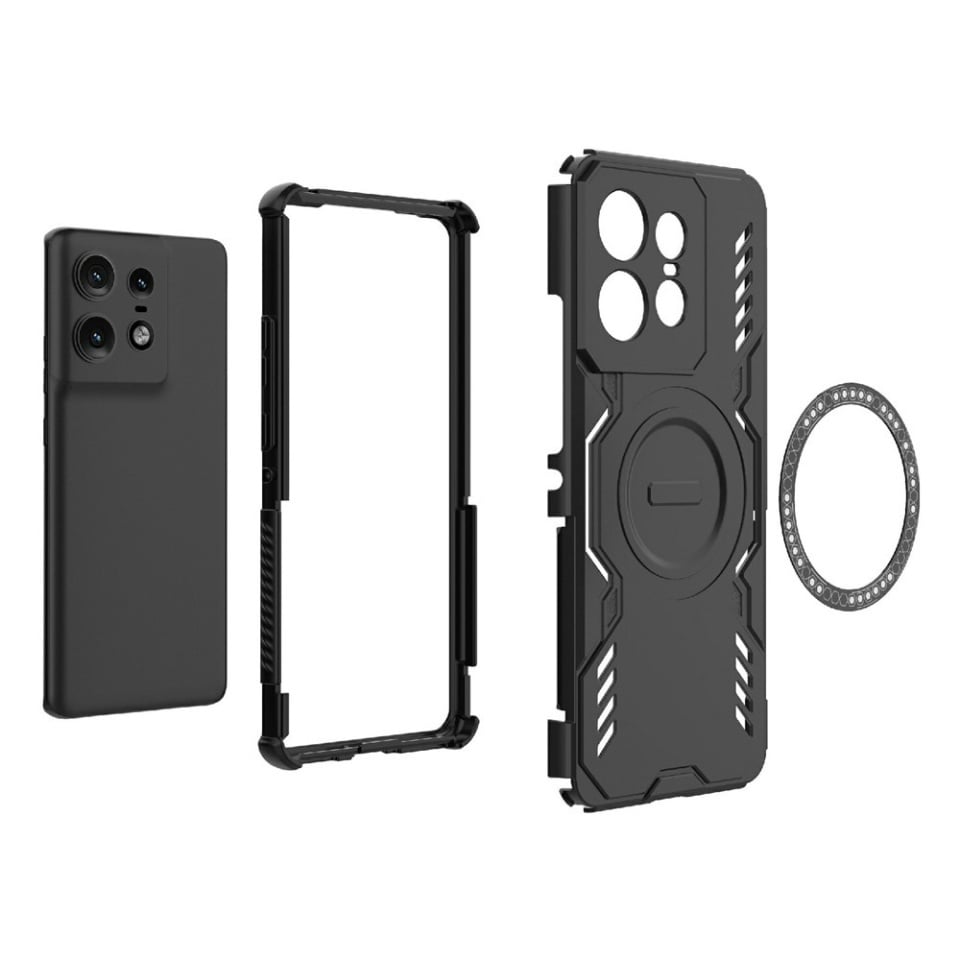 Husa pentru Motorola Edge 50 Pro, SKYDDAR INOVATION, ArmorMag, Magsafe, set cu sticker, Albastru
