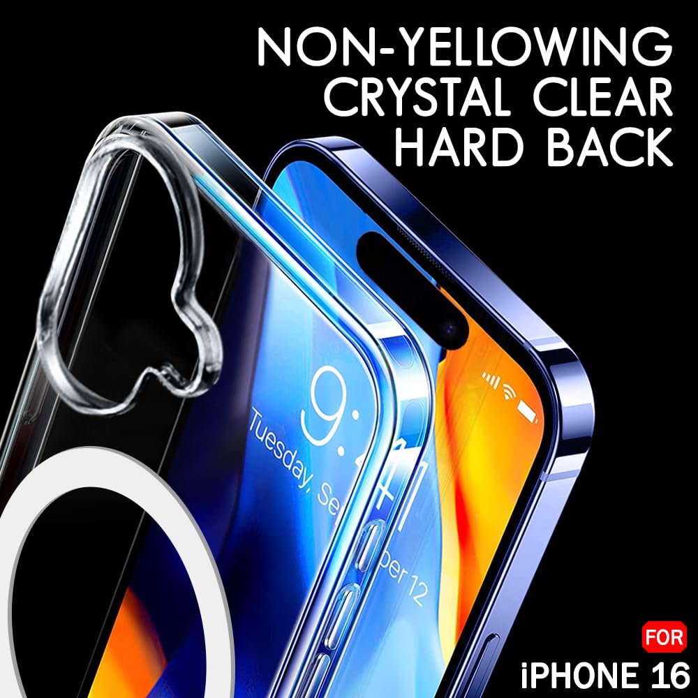 Huse pentru iPhone 16 Plus cu MagSafe Crystal Clear Back Series - transparent
