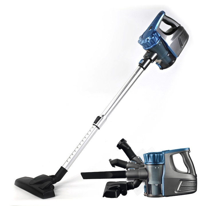 Aspirator de mana, Jocca, 100-240V ~ 50 / 60Hz 0.5A, Albastru, 2200Mah, 0.8 l