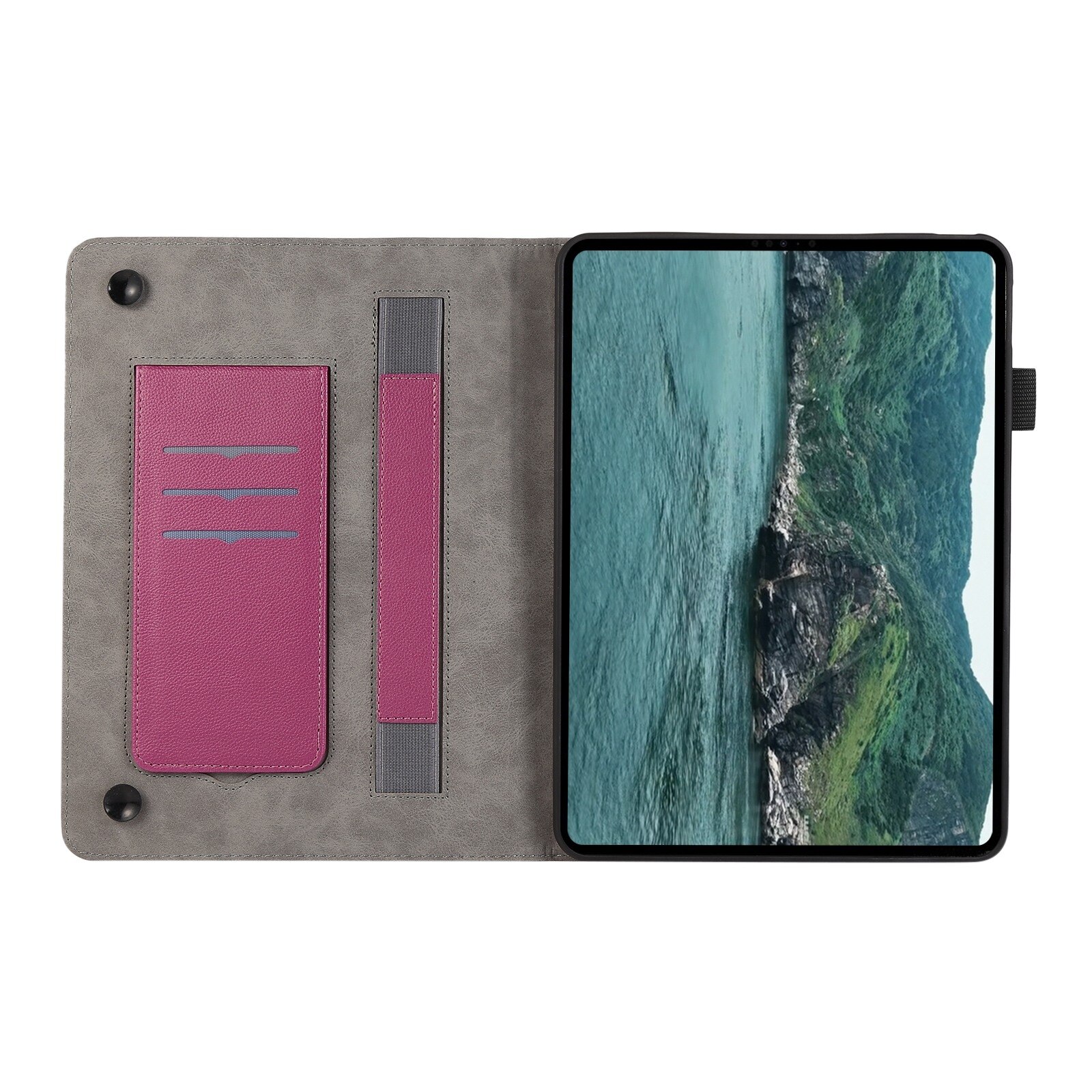 Husa tableta pentru Huawei MediaPad M5 10 Pro, textura litchi, piele cu ventuza, violet