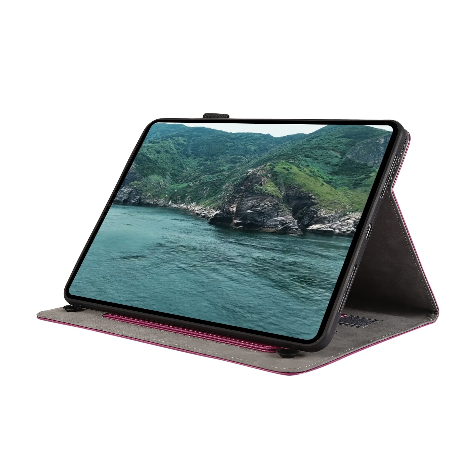 Husa tableta pentru Huawei MediaPad M5 10 Pro, textura litchi, piele cu ventuza, violet