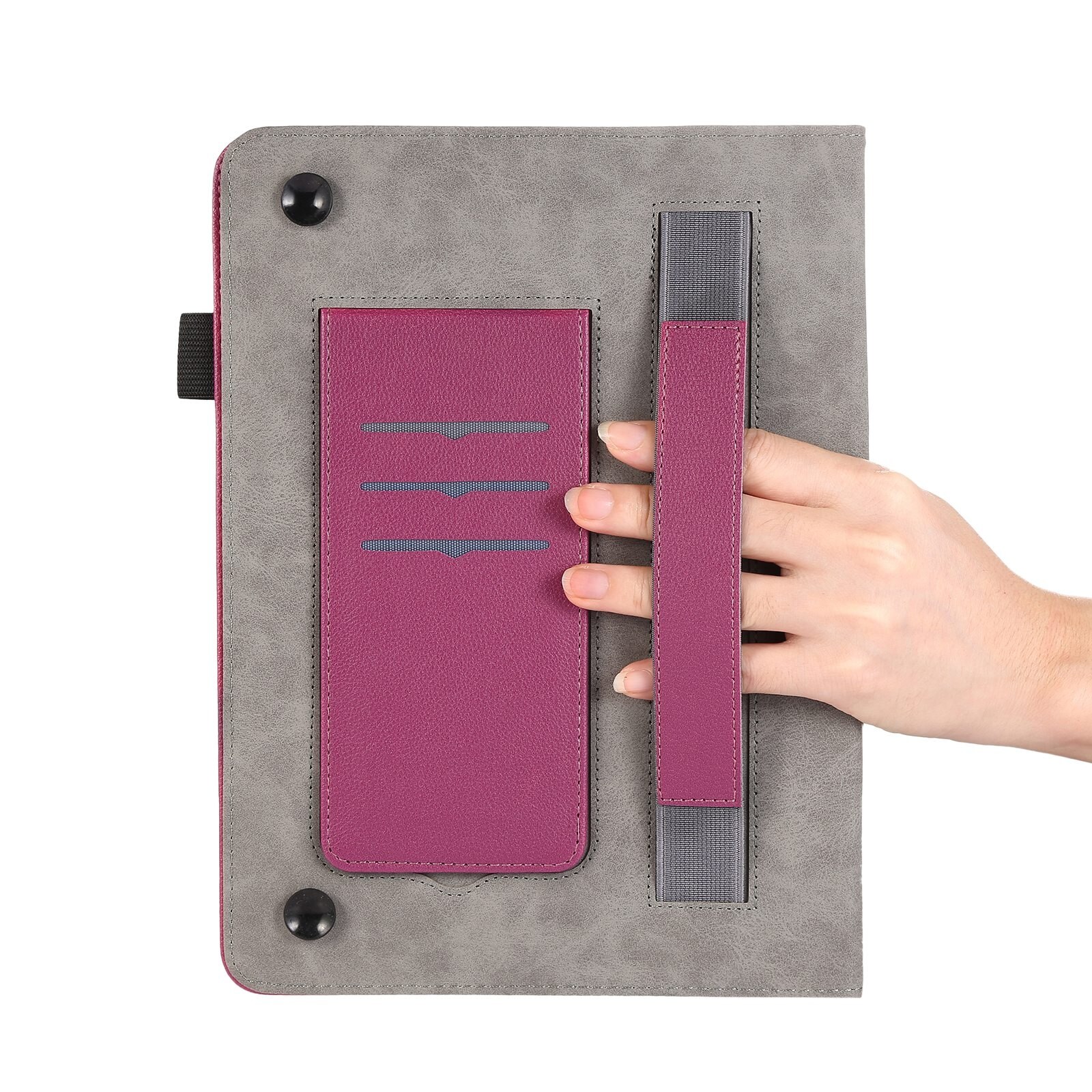 Husa tableta pentru Huawei MediaPad M5 10 Pro, textura litchi, piele cu ventuza, violet