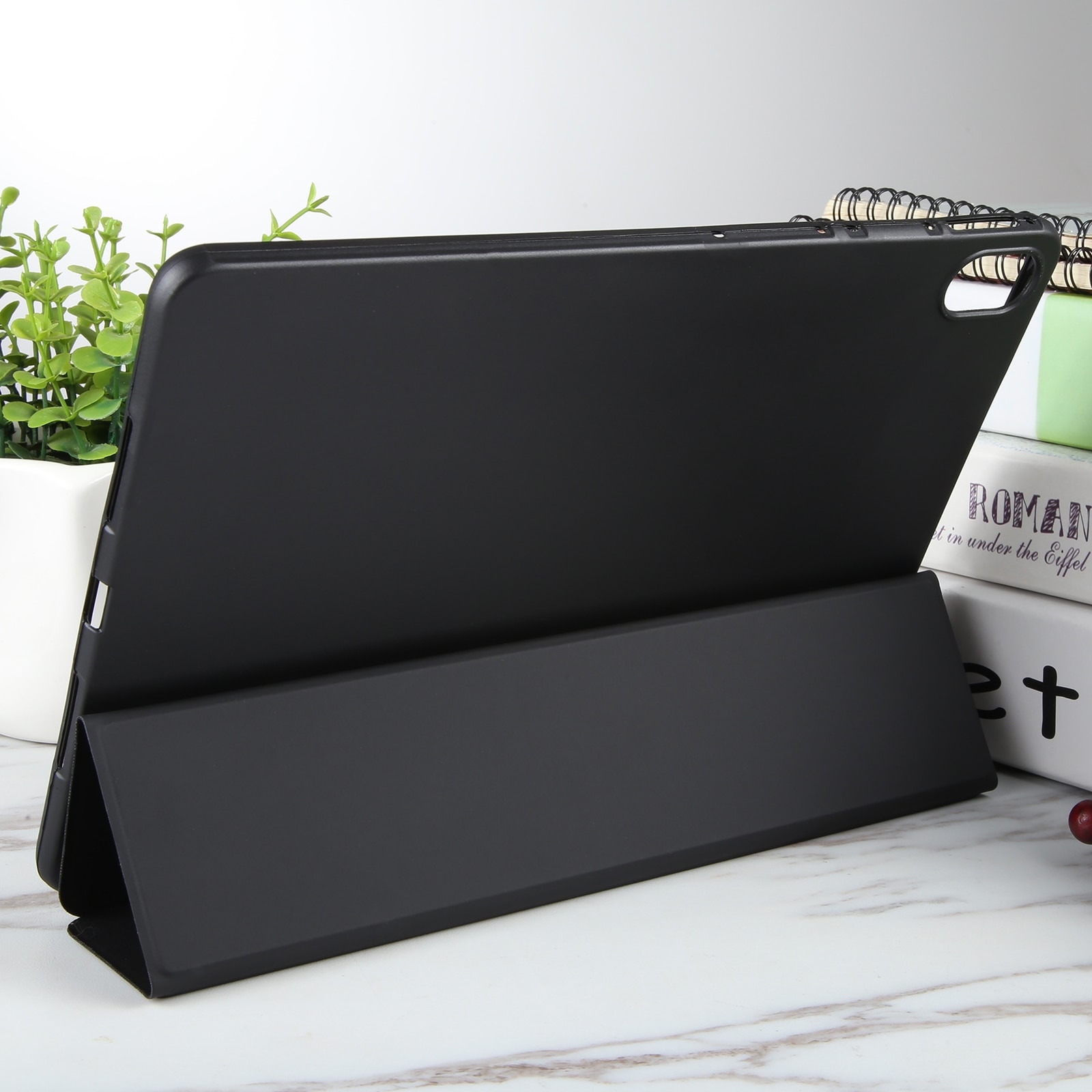 Husa tableta pentru Huawei MatePad 2023 / Air 11.5, piele solida 3 plieri, in negru