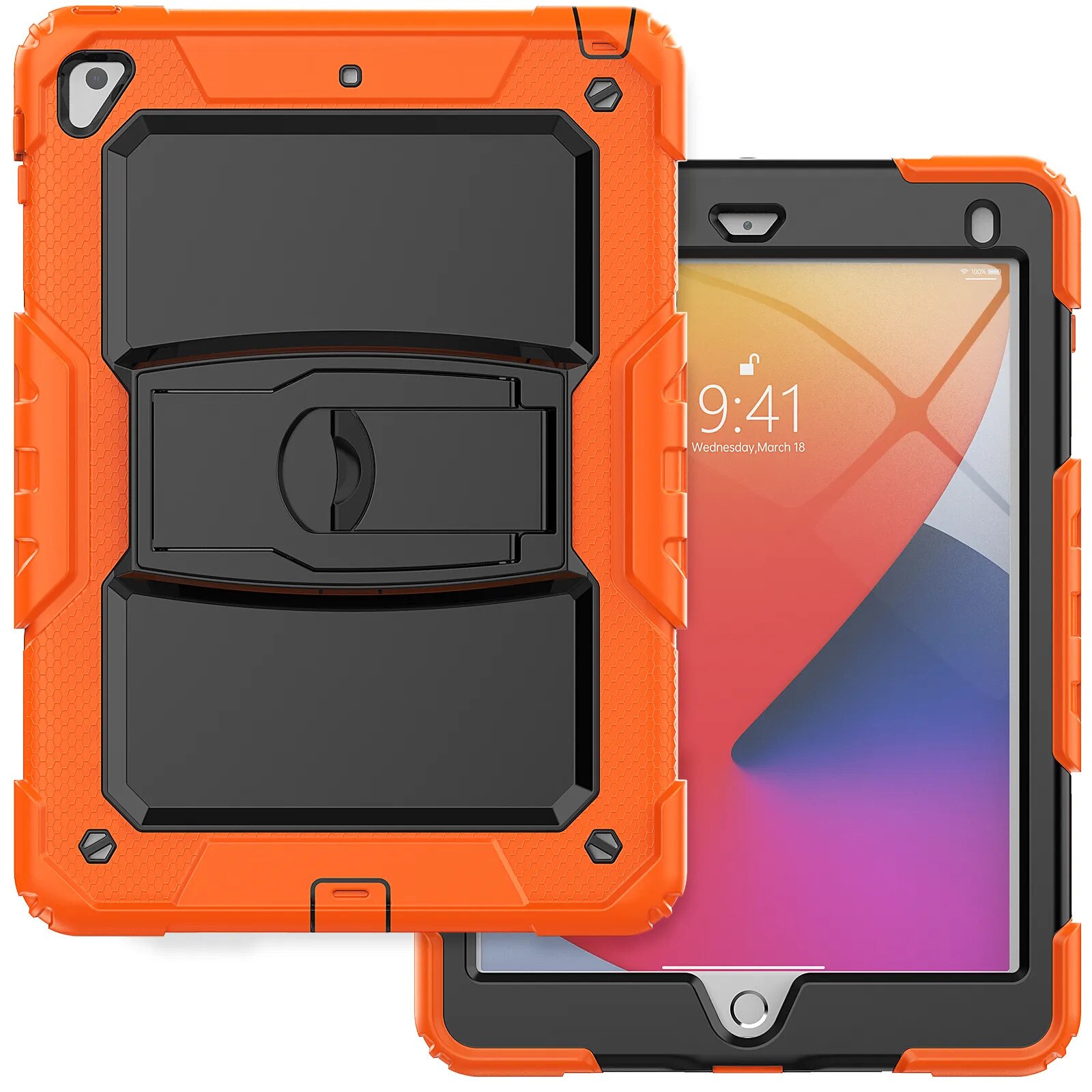 Husa tableta cu suport pentru iPad Air 3/Pro 10.5", portocaliu, 3 piese